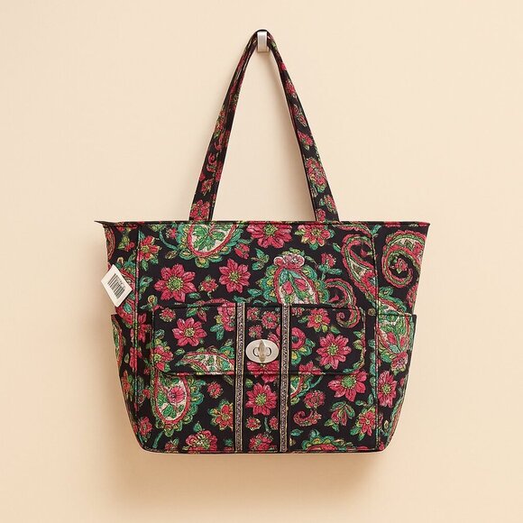 NEW Vera Bradley Tablet Tote Petal Paisley Bohemian Travel Colorful Floral - Picture 1 of 10